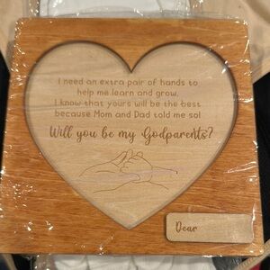 Heartfelt Wooden Godparent Proposal Frame